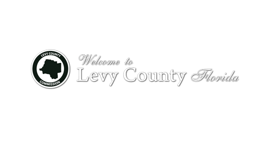 A black and white logo for levy county florida