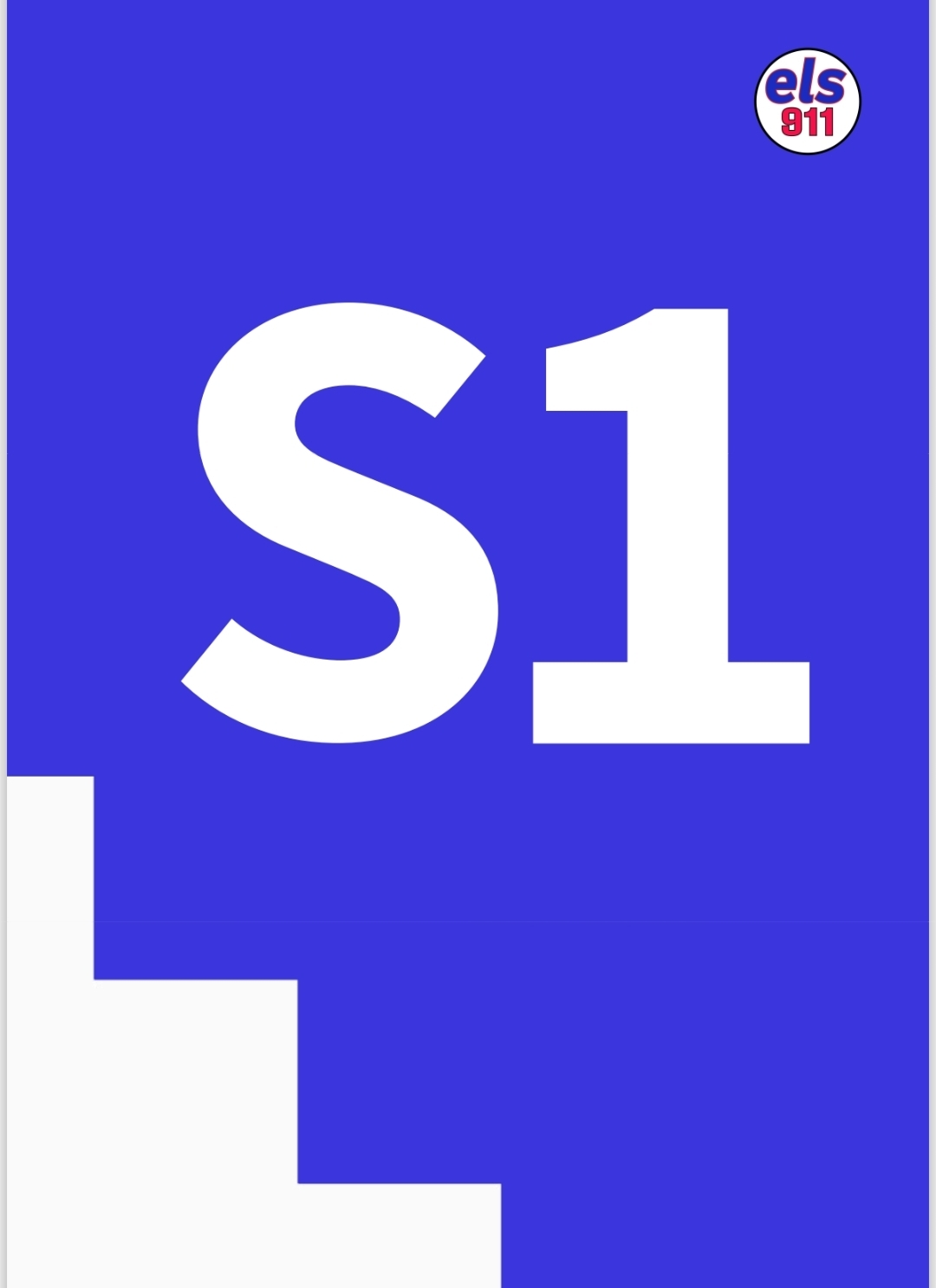 Blue sign with "S1" in white, next to white steps. The top right has an "els 811" logo.