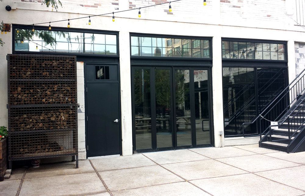 A building with a lot of windows and stairs