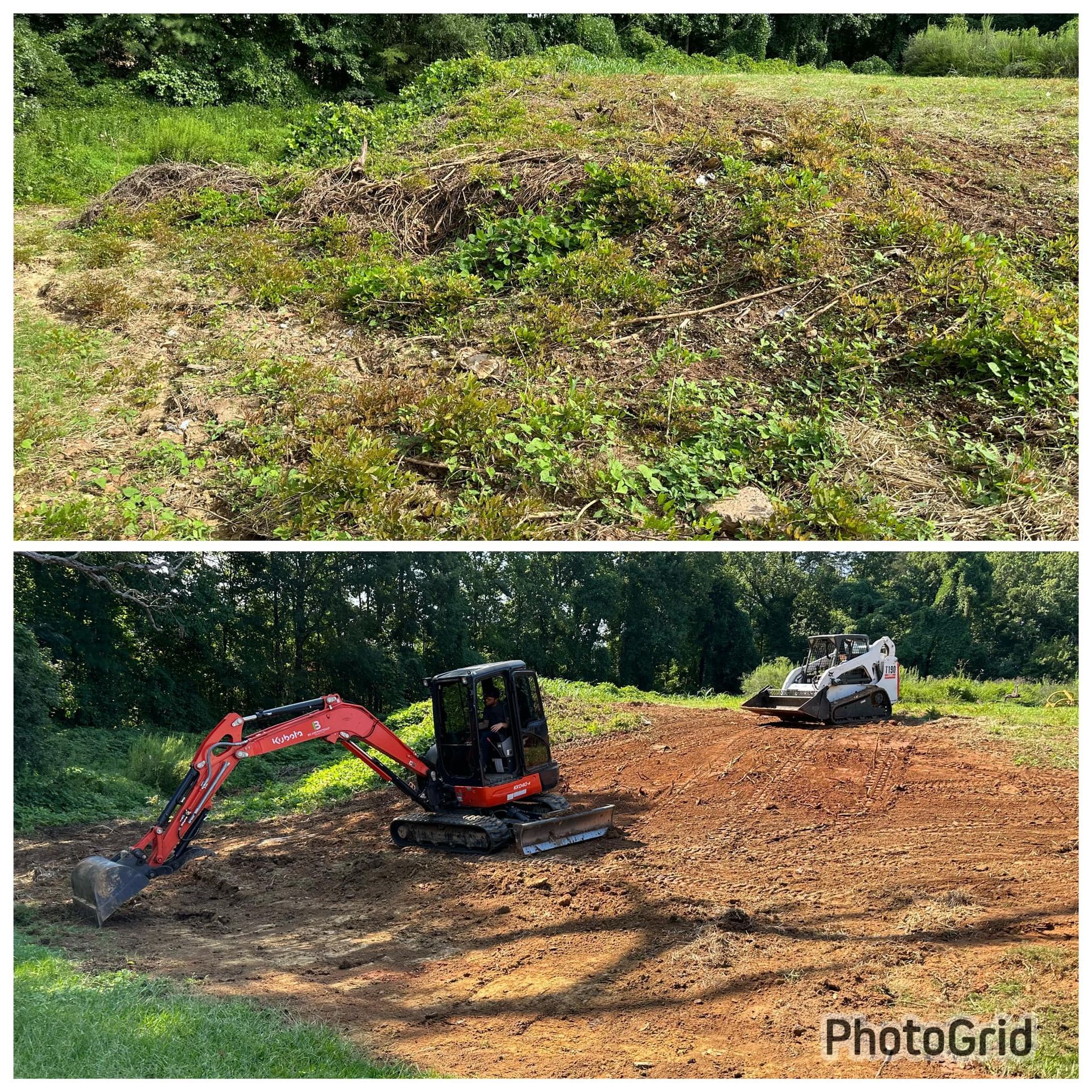 A yellow pole is sitting on the side of a dirt road.