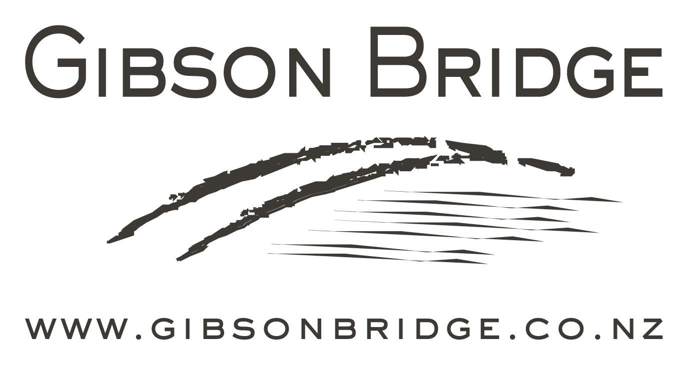 a black and white logo for gibson bridge