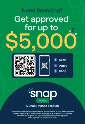 A poster that says need financing get approved for up to $ 5,000 | Chuck's Garage