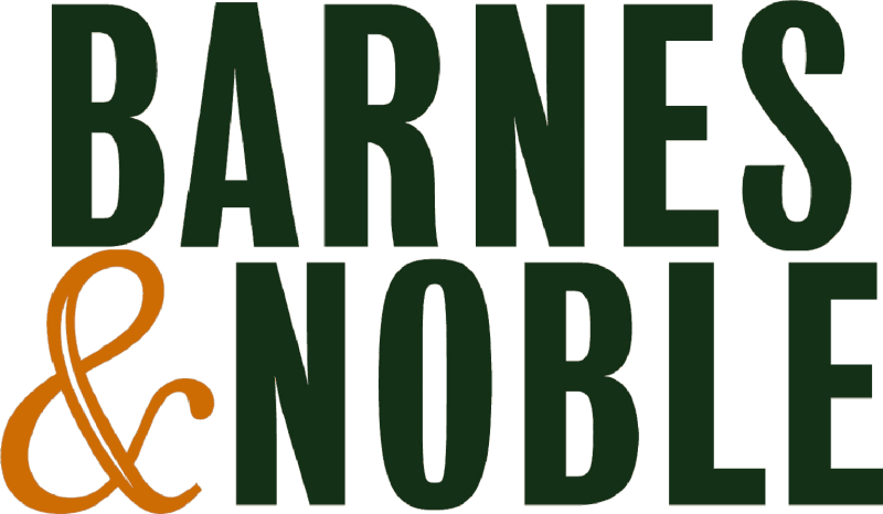 Barnes & Noble logo: Dark green text, orange ampersand, white background.