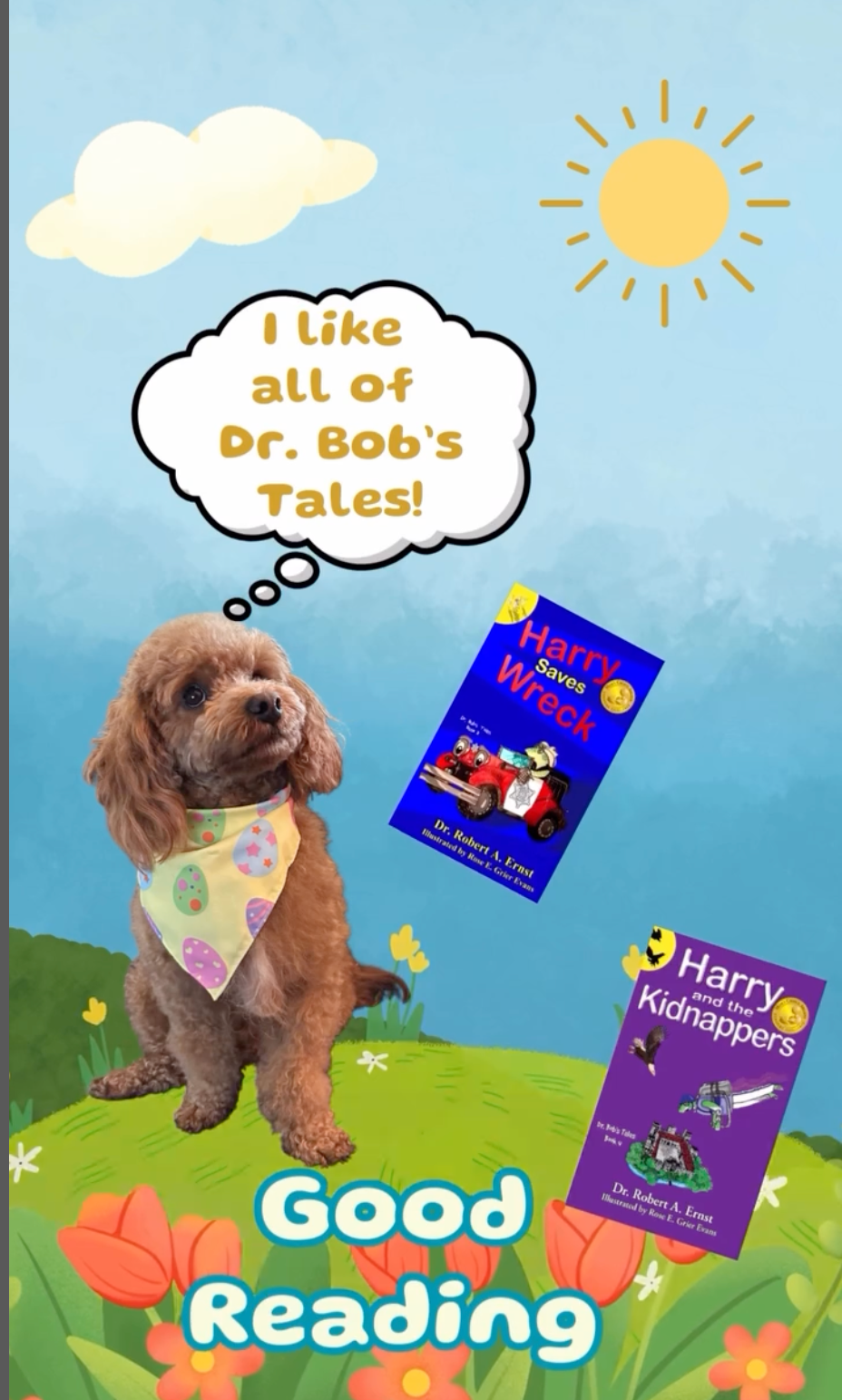 A dog in a bandana says