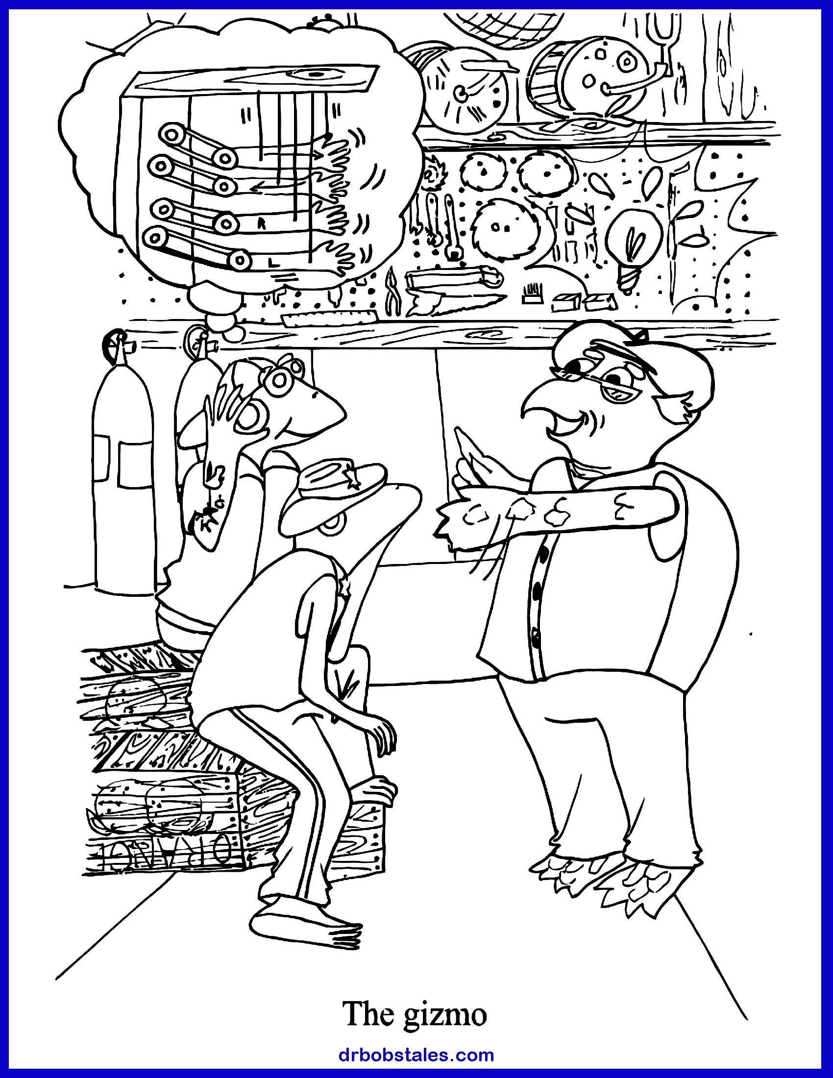 Cartoon: Two figures in a bar. One points, thinking about food. The other looks on. Setting is a pub.