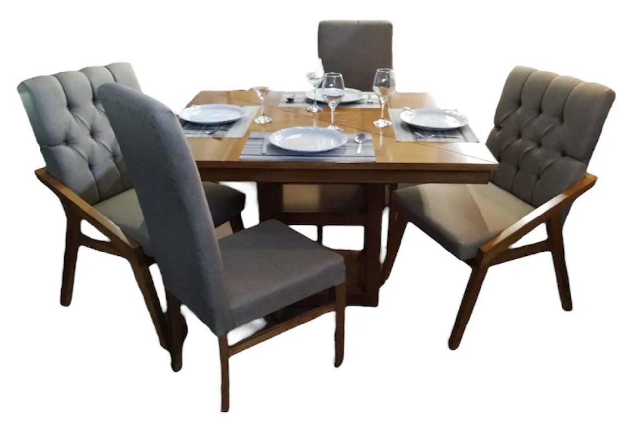 Comedor  4 personas Mod. Austria de 120 cm.  2 SILLAS CP, 2 SILLAS BRU
