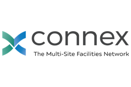 The logo for connex is a multi-site facilities network.