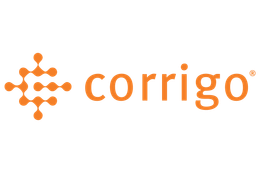 A logo for a company called corrigo with a white background