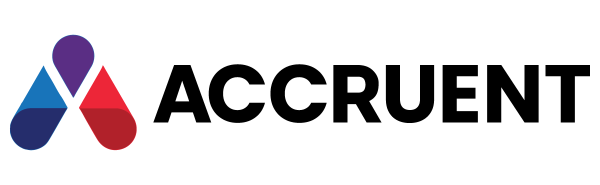 A red , blue and purple logo for a company called accruent.