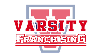 Red and gray Varsity Franchising logo with a large red V behind the text.
