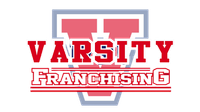 Red and gray Varsity Franchising logo with a large red V behind the text.