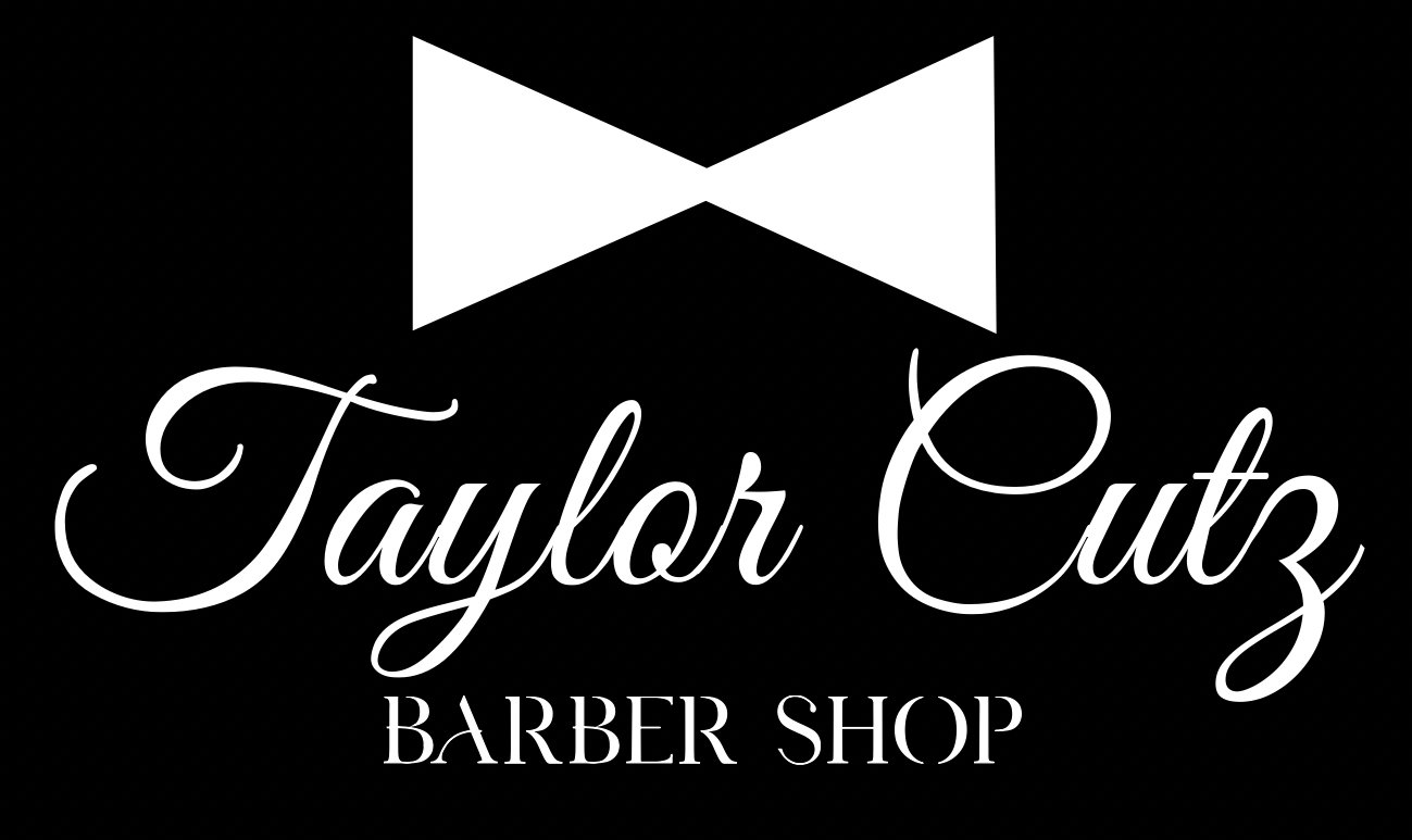 White bowtie logo above 