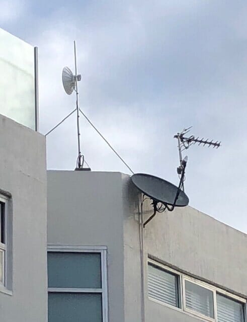 Satellite Dish Installed on a Roof