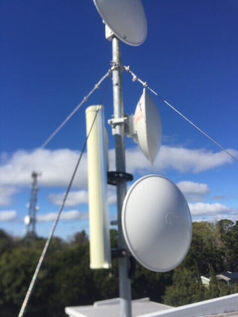 Multiple Antennas Installed on a Roof