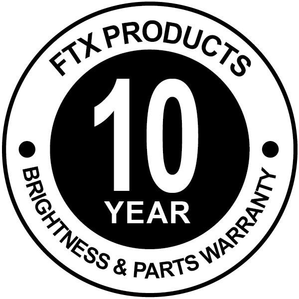 FTX 10 Year Brightness & Parts Warranty