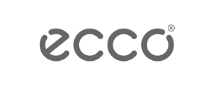 Logo ECCO in grigio su sfondo bianco.