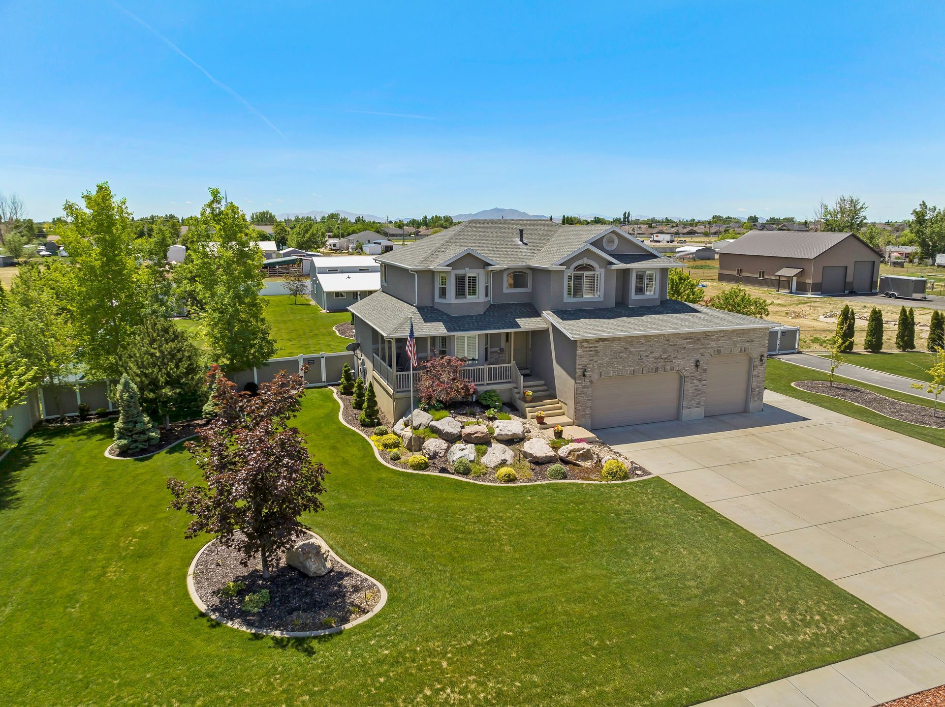 drone shot of a house