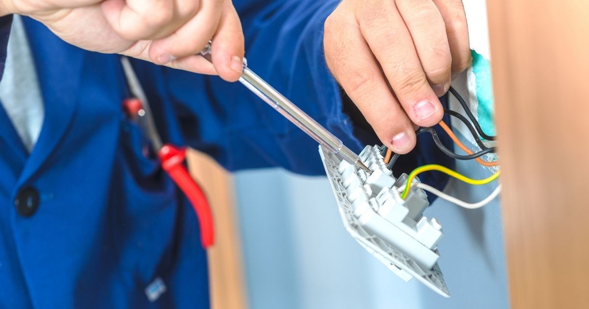 Efficient Commercial Electrician Completing Tidy Electrical Work Sunshine Coast