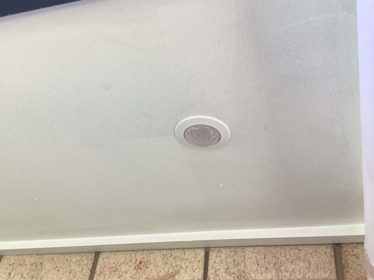 Recessed Motion Sensor Installed Under An Eave By Sparkies Plus Electricians On The Sunshine Coast QLD