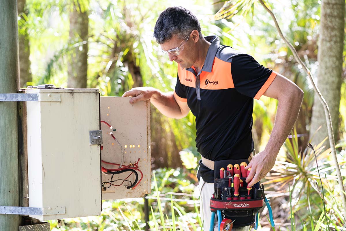 Sunshine Coast Electrician Installing  Residual Current Device (RCD) In A Meterbox