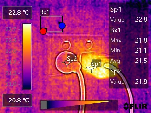 Thermal Image Of Power Point In A Sunshine Coast Home