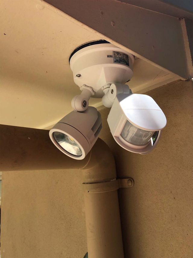 Eave mount deals security light