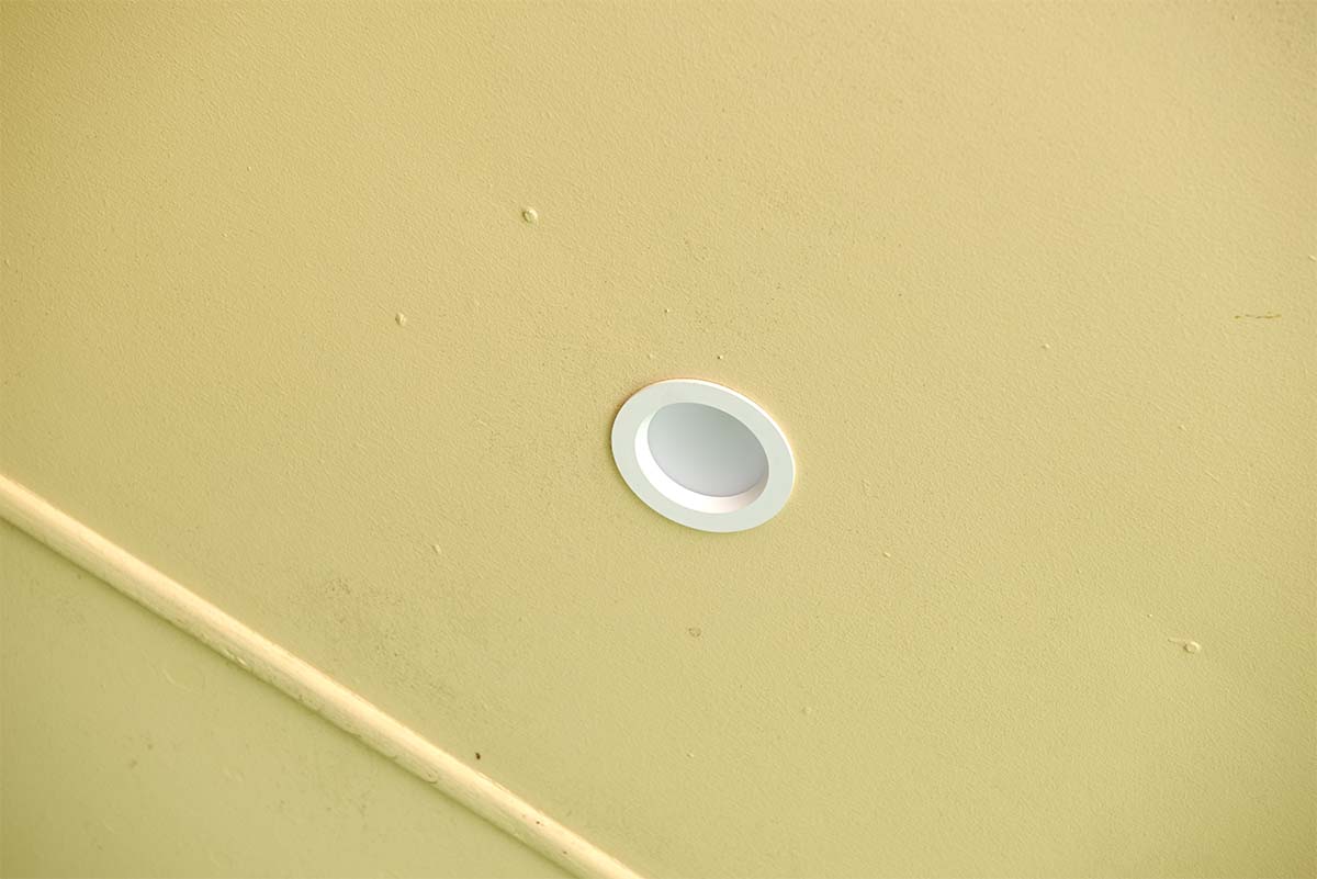 White LED Downlight Installed Under The Eaves Of A Sunshine Coast Home