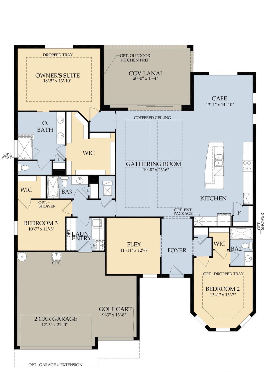 A floor plan of a house with a lot of rooms