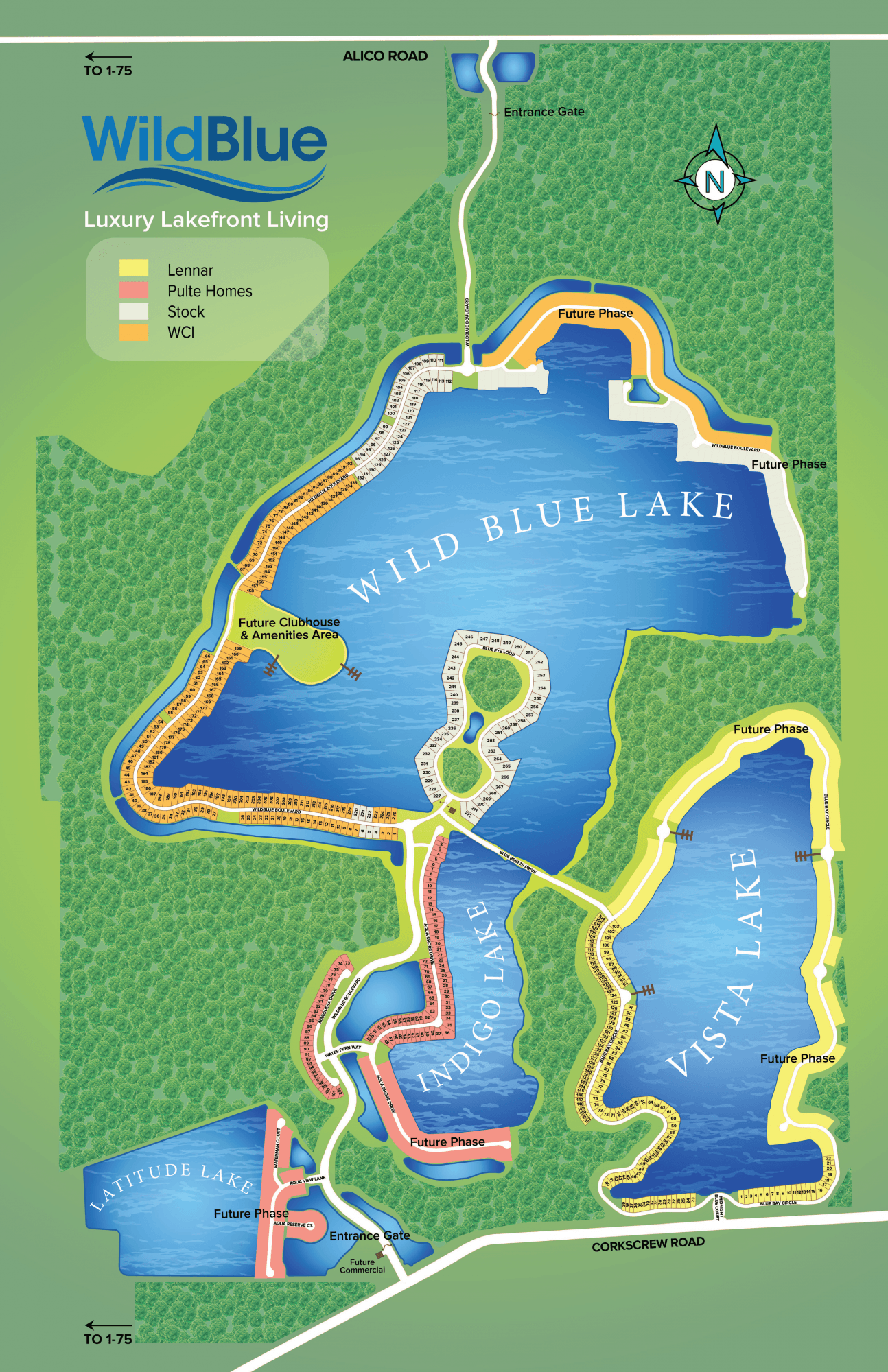 A map of a lake with a lot of water and trees surrounding it.