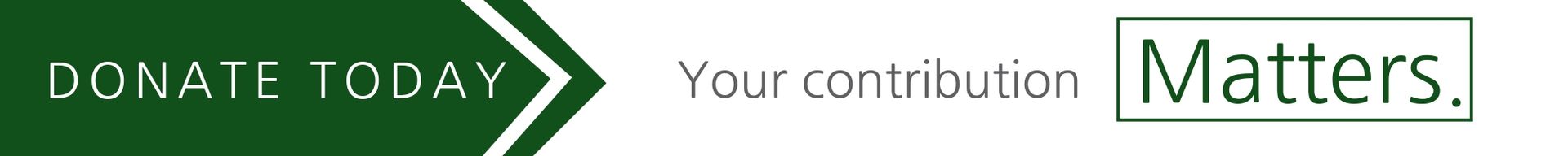 Green “Donate Today” banner with “Your contribution Matters.” message on white background