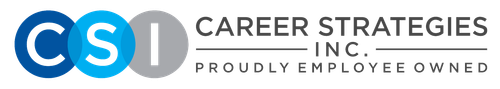 A logo for career strategies inc. celebrating 35 years of service