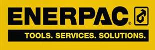 Enerpac logo on a yellow background: black text