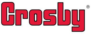 Crosby logo in red with black outline; a registered trademark symbol appears in the upper right.
