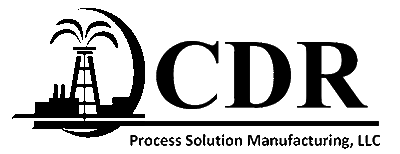 Logo for CDR Process Solution Manufacturing, LLC, featuring an oil derrick icon and large letters "CDR".