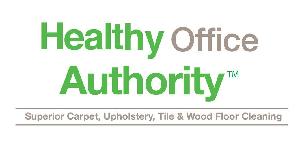 Healthy Office Authority logo with cleaning tagline.