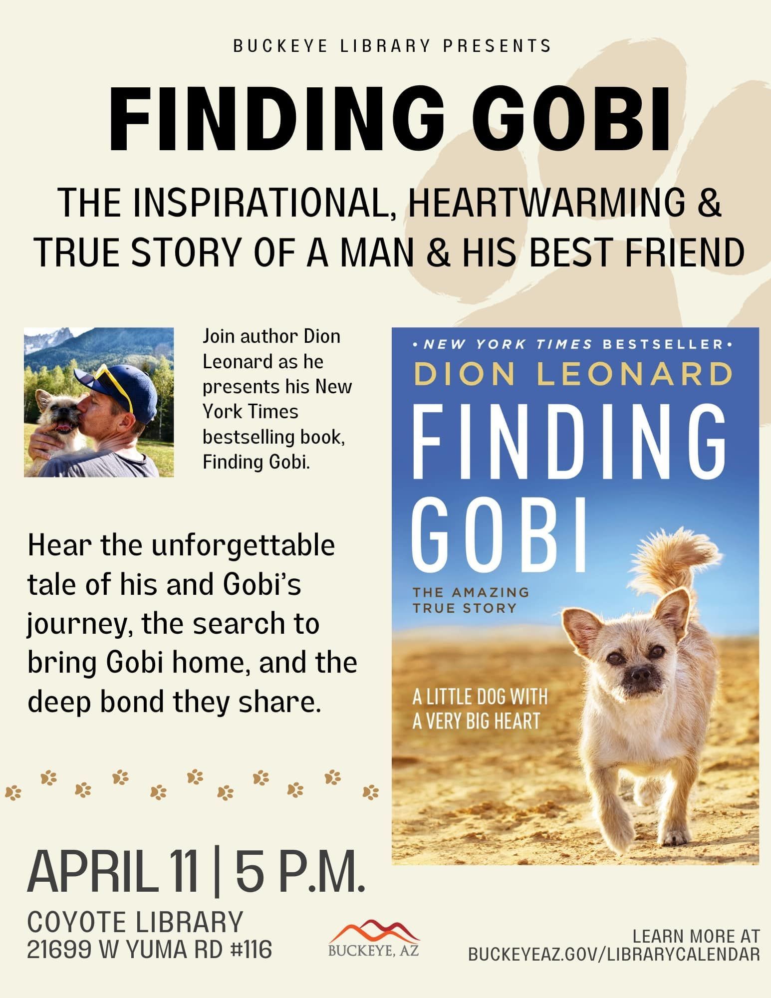 Dion Leonard, Finding Gobi, Gobi the Dog, New York Times Bestseller, Author, Speaking Event
