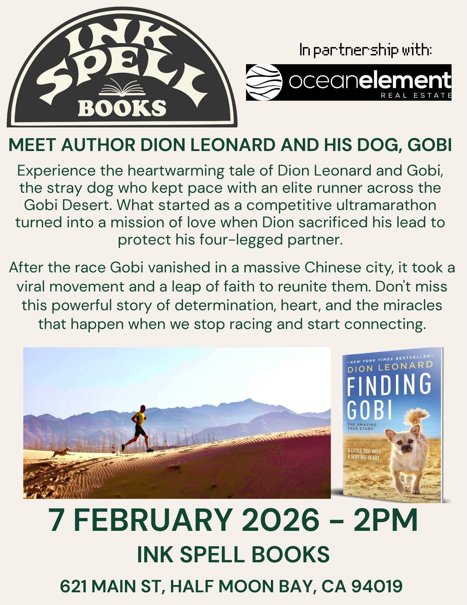Dion Leonard, Finding Gobi, Gobi the Dog, New York Times Bestseller, Author, Speaking Event Dion Leonard, Finding Gobi, Gobi the Dog, New York Times Bestseller, Author, Speaking Event