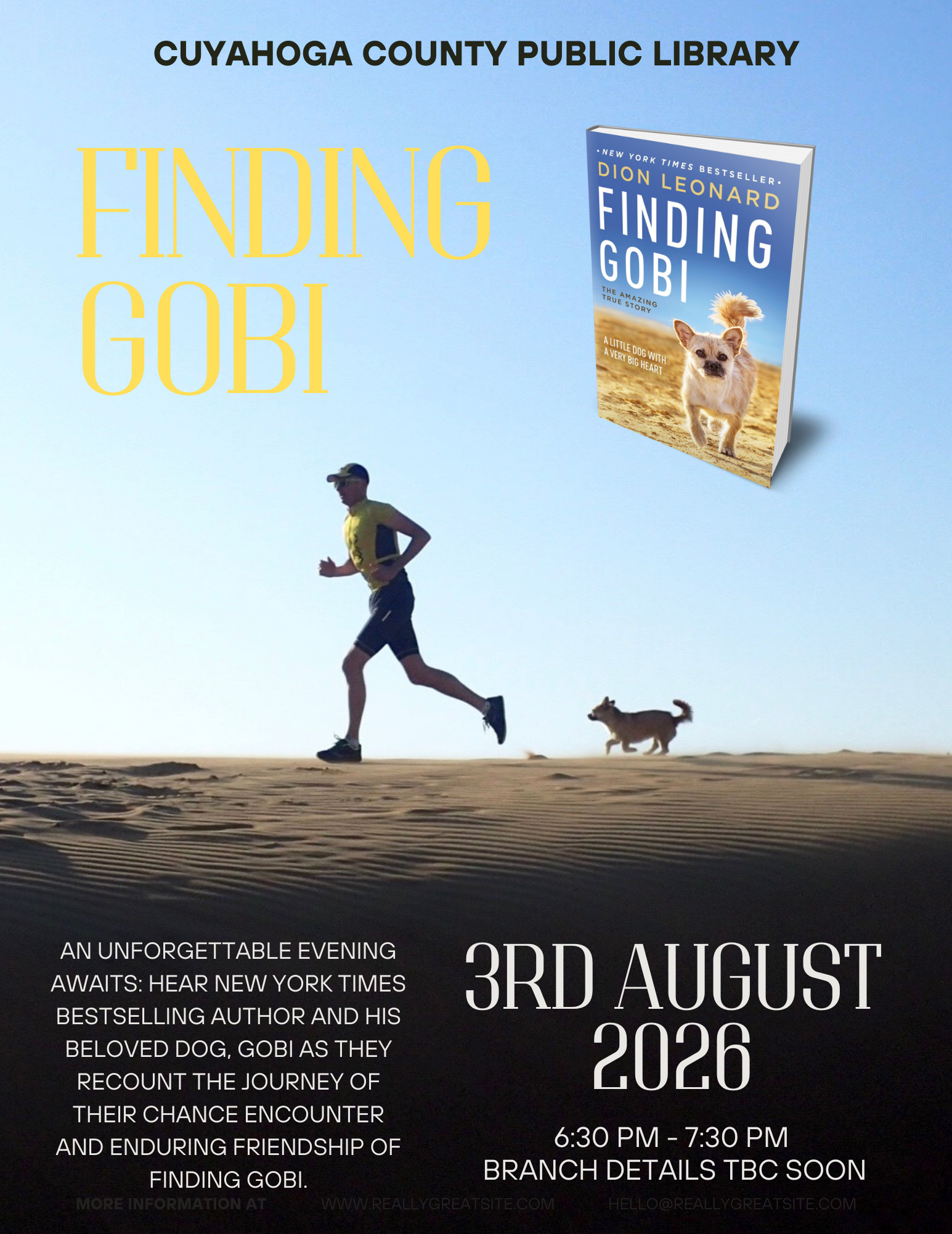 Dion Leonard, Finding Gobi, Gobi the Dog, New York Times Bestseller, Author, Speaking Event Dion Leonard, Finding Gobi, Gobi the Dog, New York Times Bestseller, Author, Speaking Event