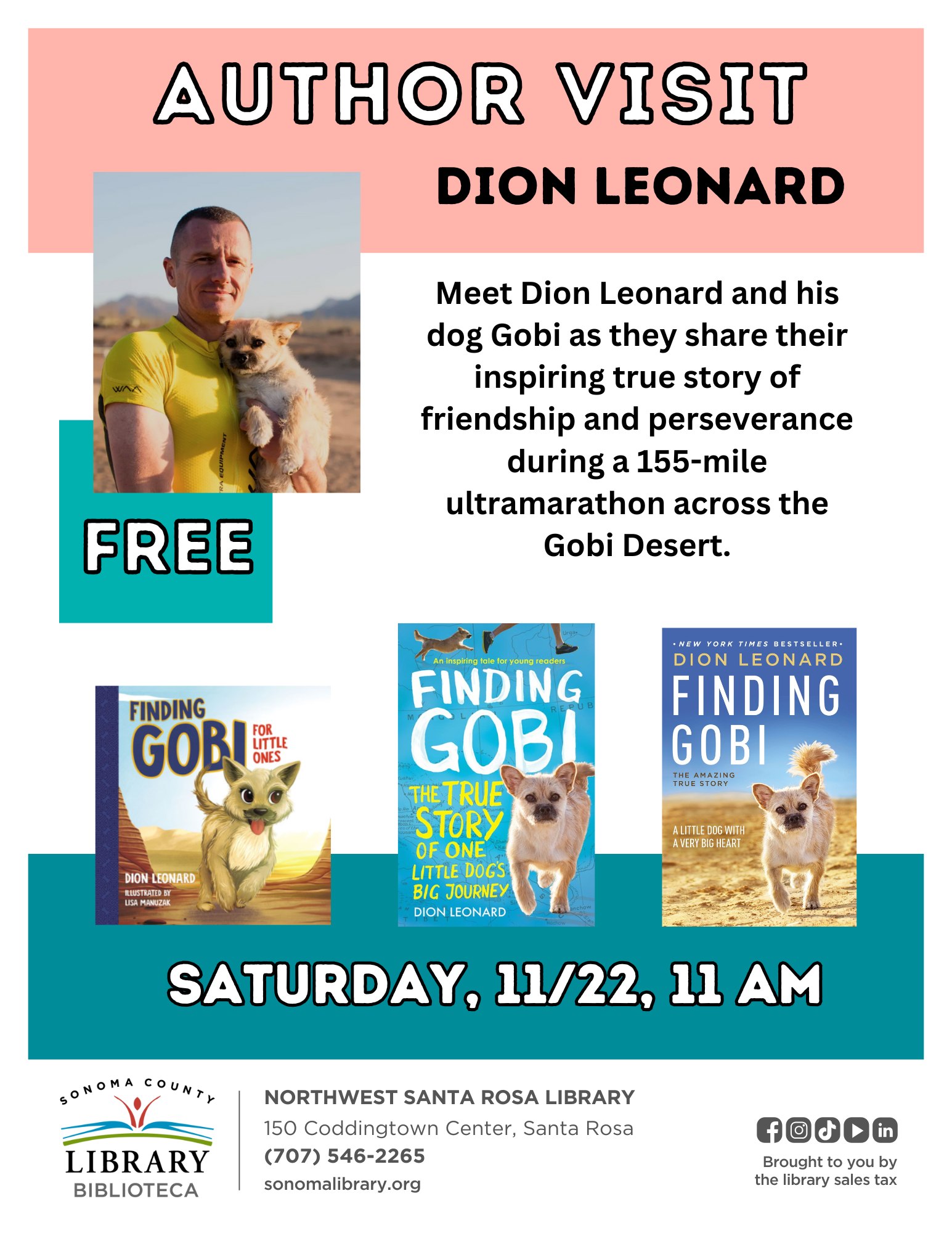 Dion Leonard, Finding Gobi, Gobi the Dog, New York Times Bestseller, Author, Speaking Event