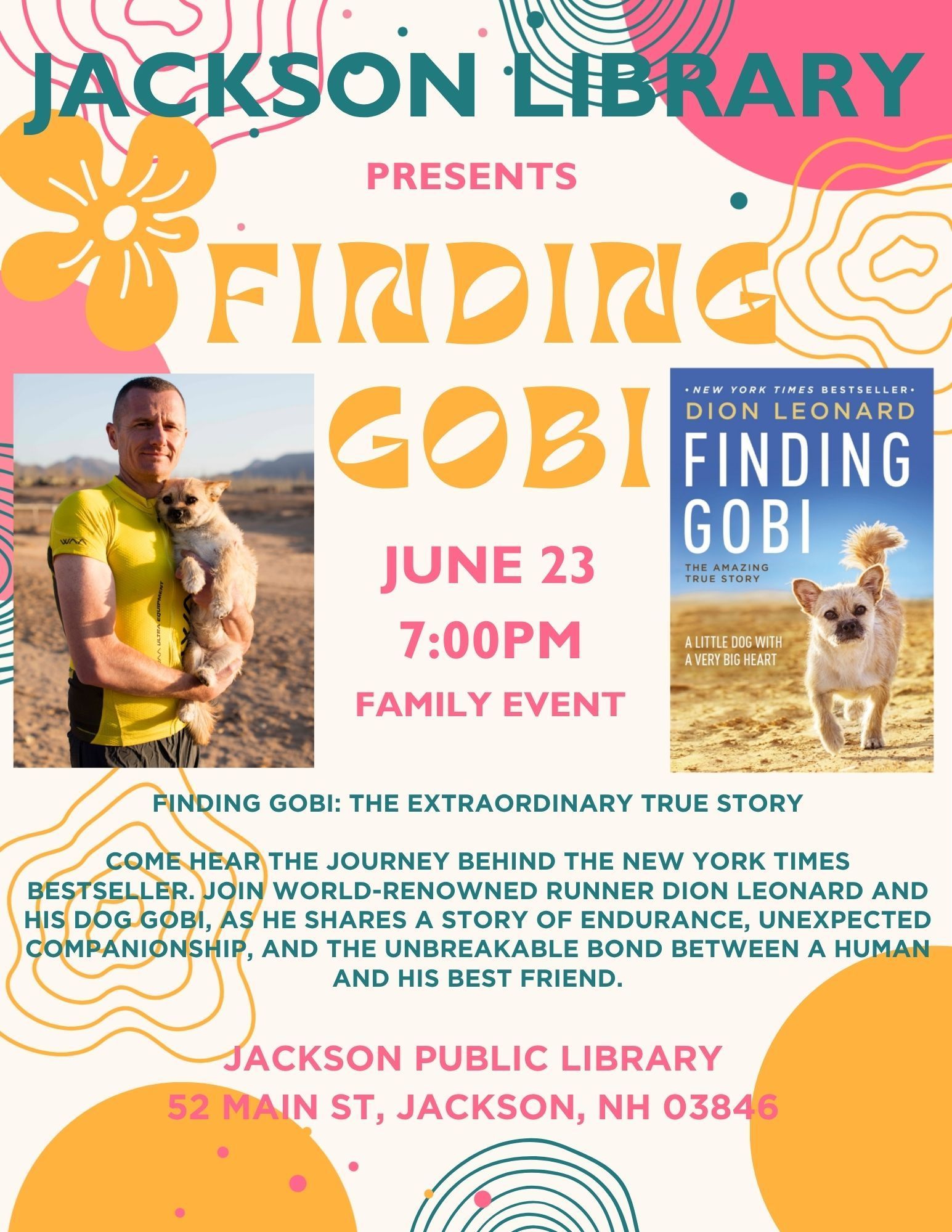Dion Leonard, Finding Gobi, Gobi the Dog, New York Times Bestseller, Author, Speaking Event
