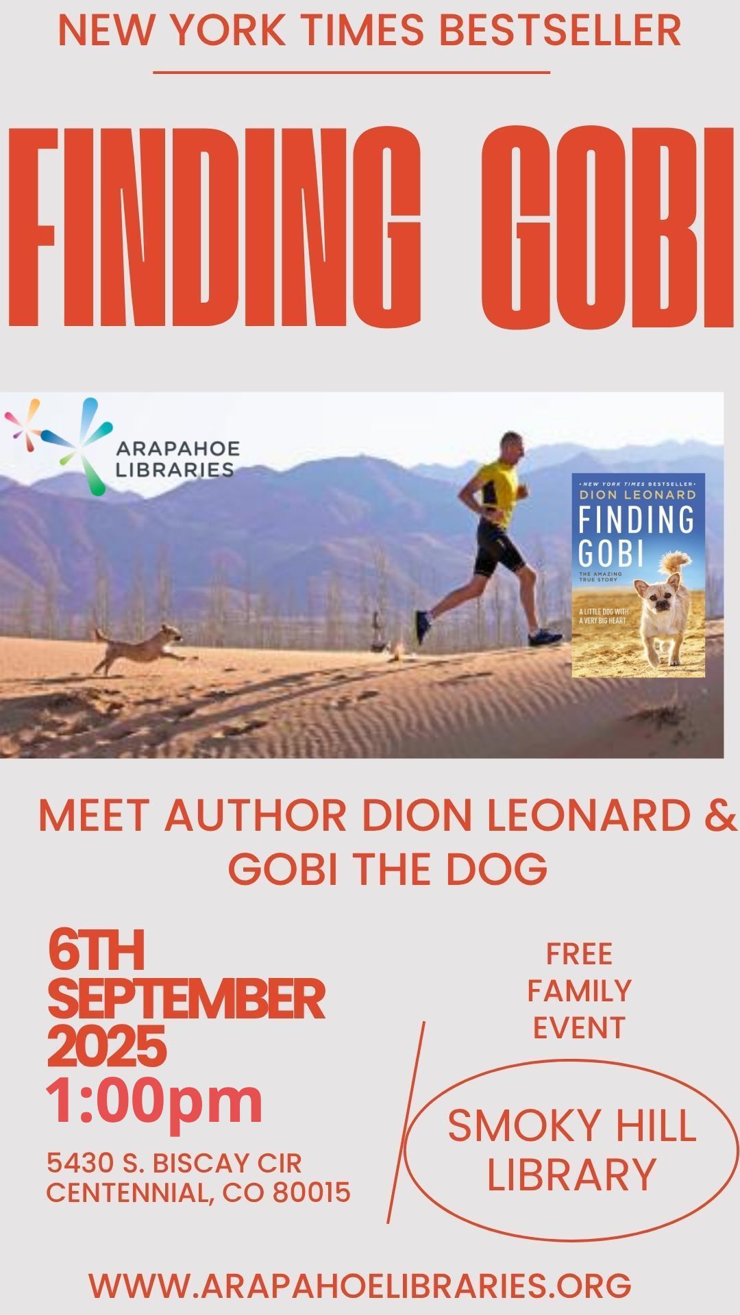 Dion Leonard, Finding Gobi, Gobi the Dog, New York Times Bestseller, Author, Speaking Event Dion Leonard, Finding Gobi, Gobi the Dog, New York Times Bestseller, Author, Speaking Event