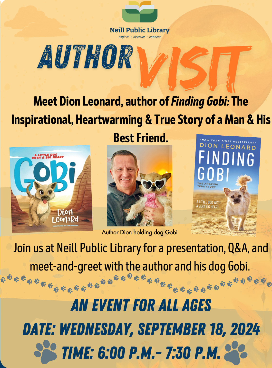 Dion Leonard, Finding Gobi, Author Event, Library Speaker, School Author Visit, Ultra Marathon Runner, Gobi dog