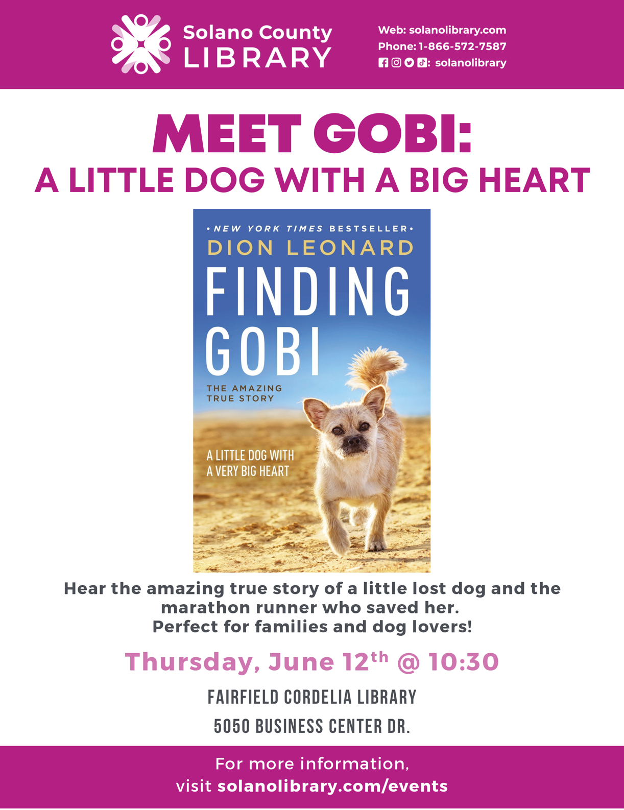 Dion Leonard, Finding Gobi, Gobi the Dog, New York Times Bestseller, Author, Speaking Event