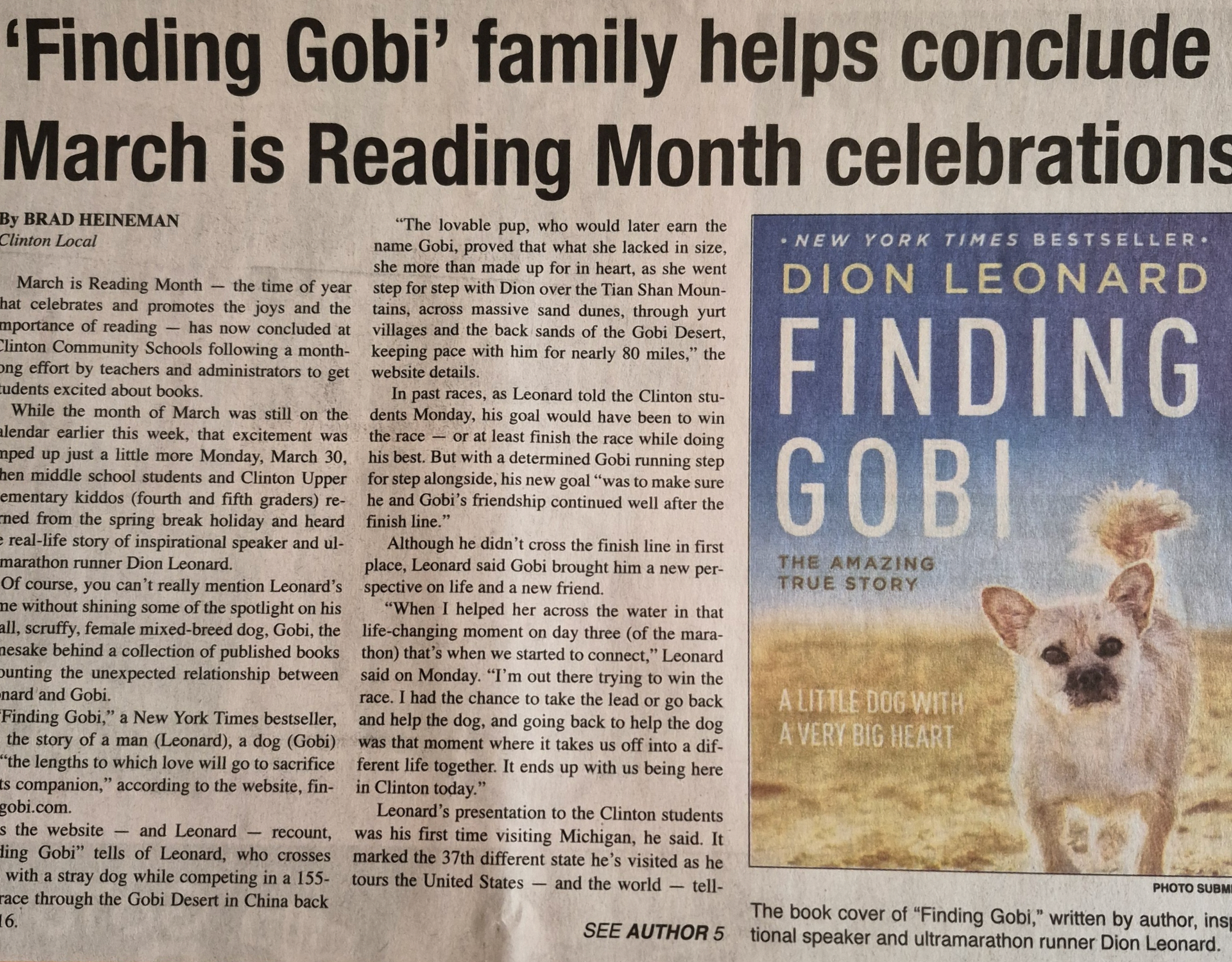 Dion Leonard, Finding Gobi, Gobi the Dog, New York Times Bestseller, Author, Speaking Event
