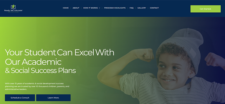 A screenshot of a website that says `` your student can excel with our academic and social success plans ''.