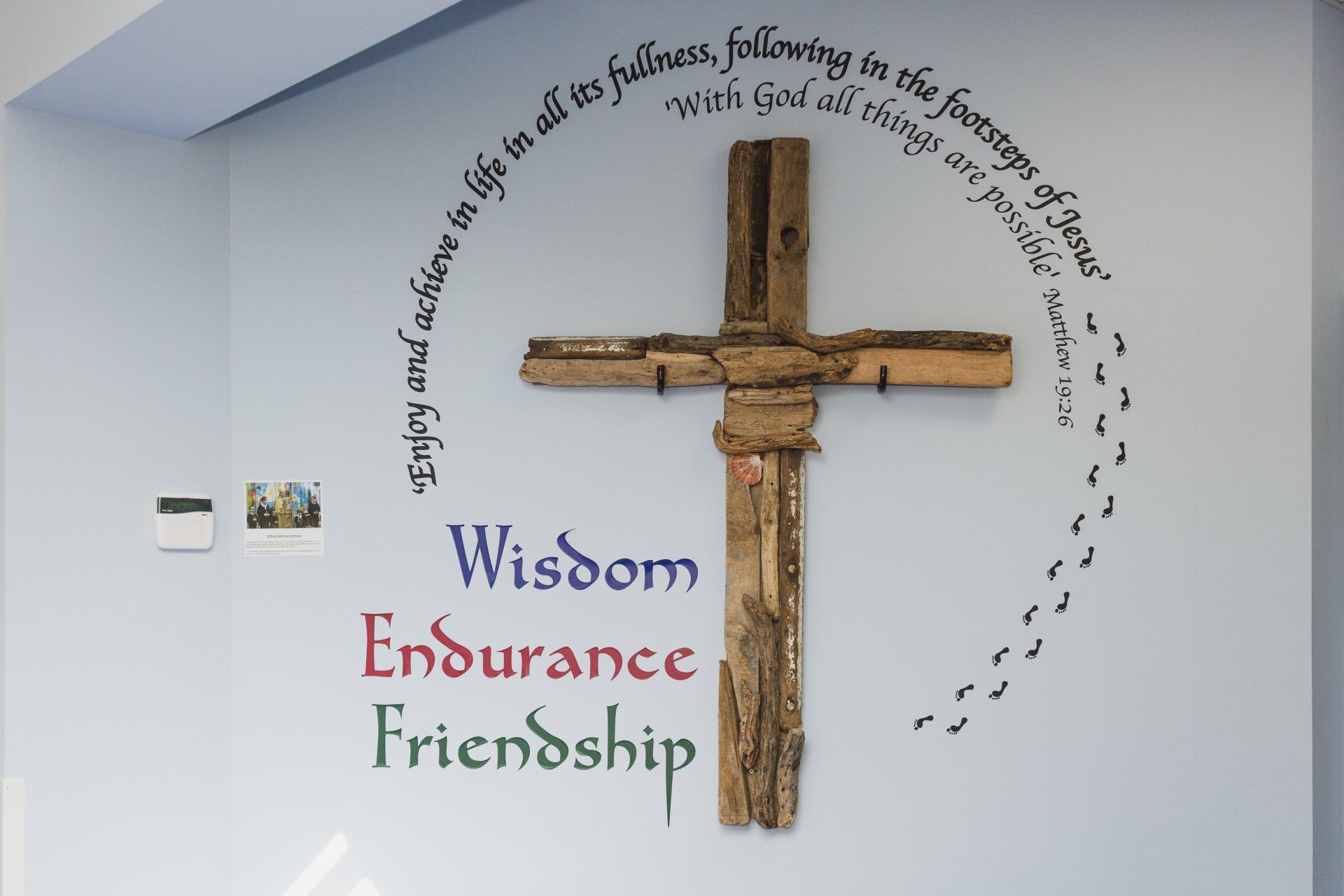 St Francis Academy banners showing ethos and values