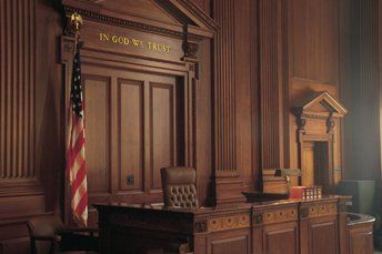 Interior of American courtroom—Personal Injury Law in Wayne, IN