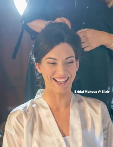 bridal make-up, smiling bride