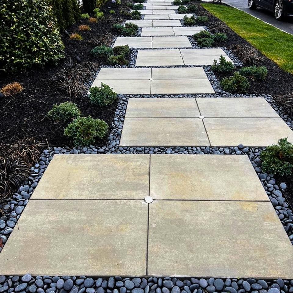 A Stone WalkwaySurrounded by Rocks and Plants - Mount Washington, KY - God’s Country Outdoor Services 