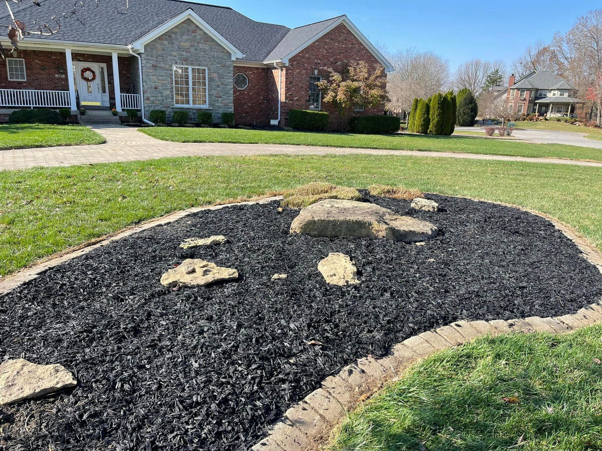 Garden filled with new Mulch - Mount Washington, KY - God’s Country Outdoor Services 